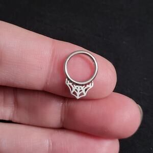 14 gauge 8mm spiderweb stainless steel silver septum piercing